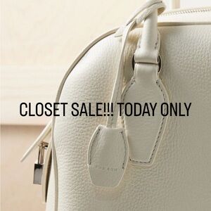 The Row Cream Pebbled Leather Dome Satchel